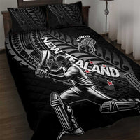 New Zealand Cricket Quilt Bed Set Maori Kiwi Black Fern