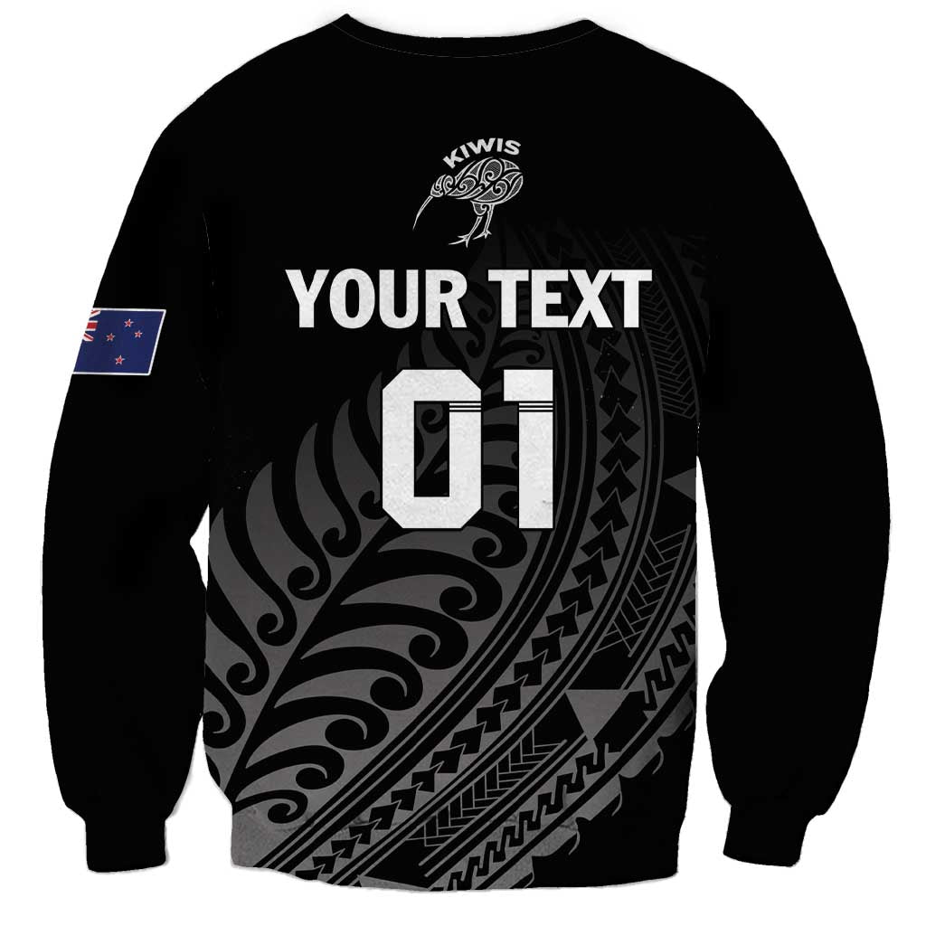 Custom New Zealand Cricket Sweatshirt Maori Kiwi Black Fern LT01 - Polynesian Pride