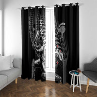 New Zealand Cricket Window Curtain Maori Kiwi Black Fern LT01 With Grommets Black - Polynesian Pride