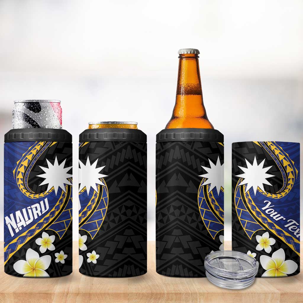 Personalised Nauru 4 in 1 Can Cooler Tumbler Naoero Proud Plumeria