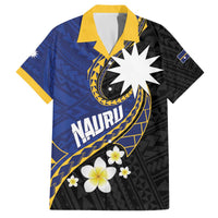 Personalised Nauru Family Matching Off The Shoulder Long Sleeve Dress and Hawaiian Shirt Naoero Proud Plumeria
