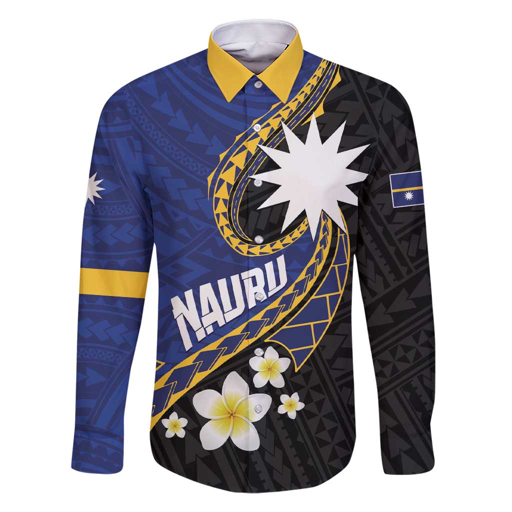 Personalised Nauru Family Matching Short Sleeve Bodycon Dress and Hawaiian Shirt Naoero Proud Plumeria