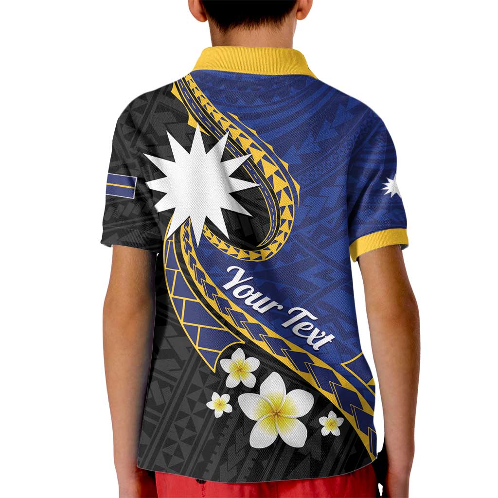 Personalised Nauru Kid Polo Shirt Naoero Proud Plumeria