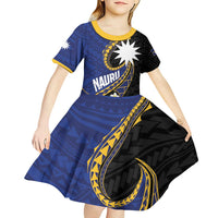 Personalised Nauru Kid Short Sleeve Dress Naoero Proud Plumeria