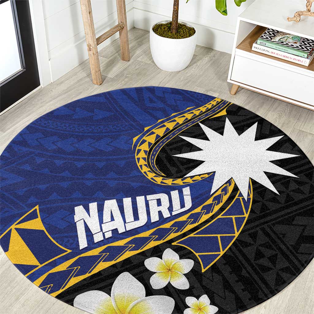 Nauru Round Carpet Naoero Proud Plumeria