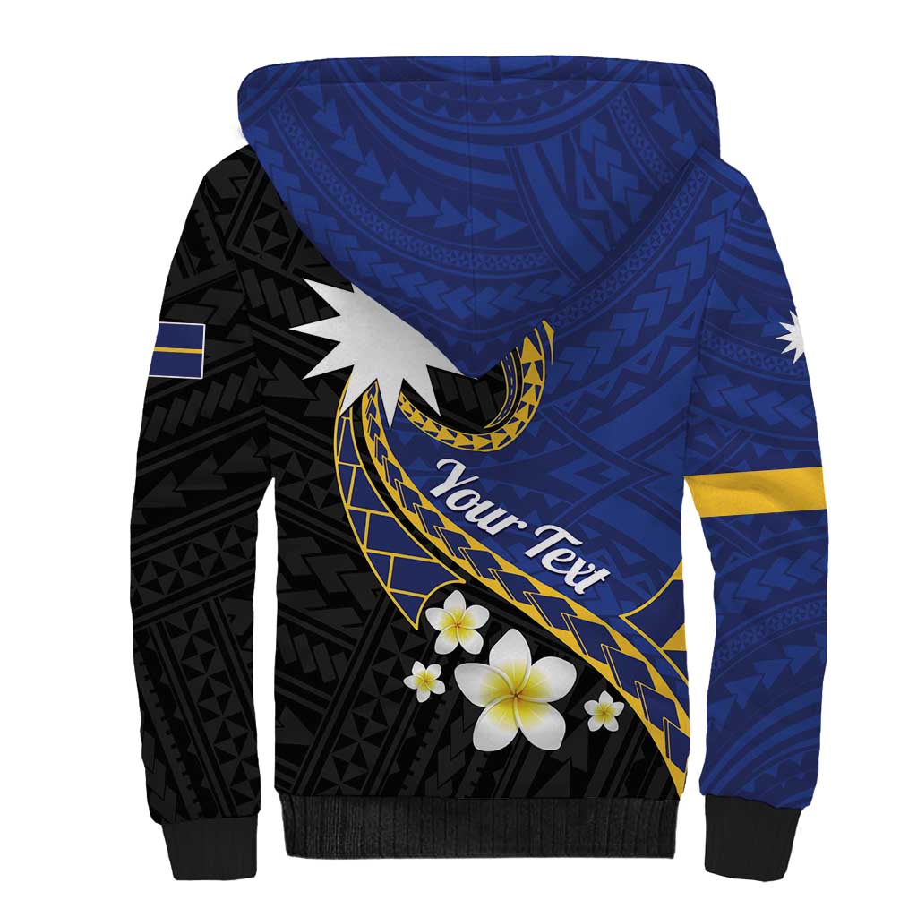 Personalised Nauru Sherpa Hoodie Naoero Proud Plumeria