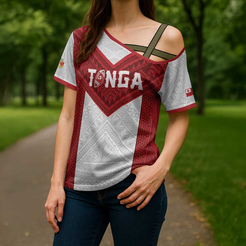 Tonga Rugby Custom Cross Shoulder Shirt Tonga Sea Eagles Go Champions LT01 - Polynesian Pride