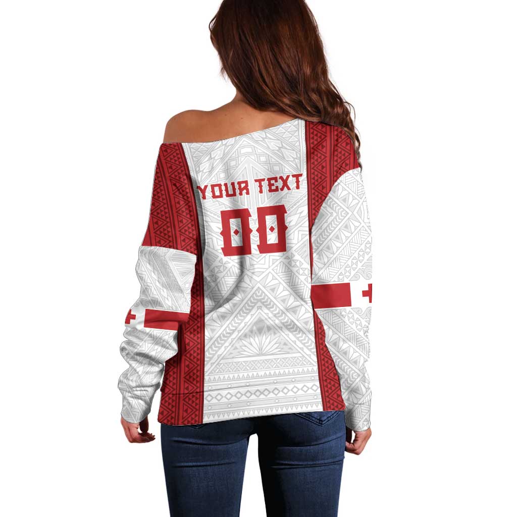 Tonga Rugby Custom Off Shoulder Sweater Tonga Sea Eagles Go Champions LT01 - Polynesian Pride