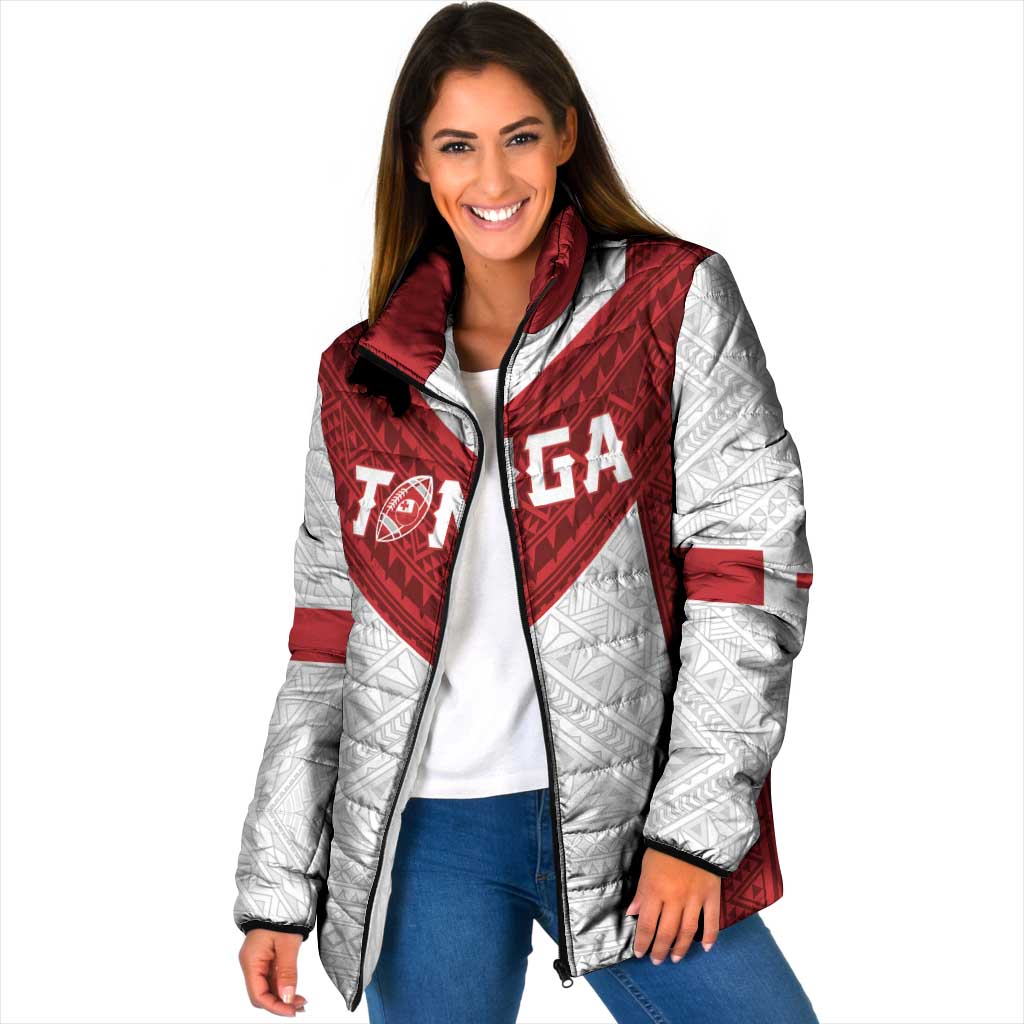 Tonga Rugby Custom Padded Jacket Tonga Sea Eagles Go Champions LT01 Women Red - Polynesian Pride