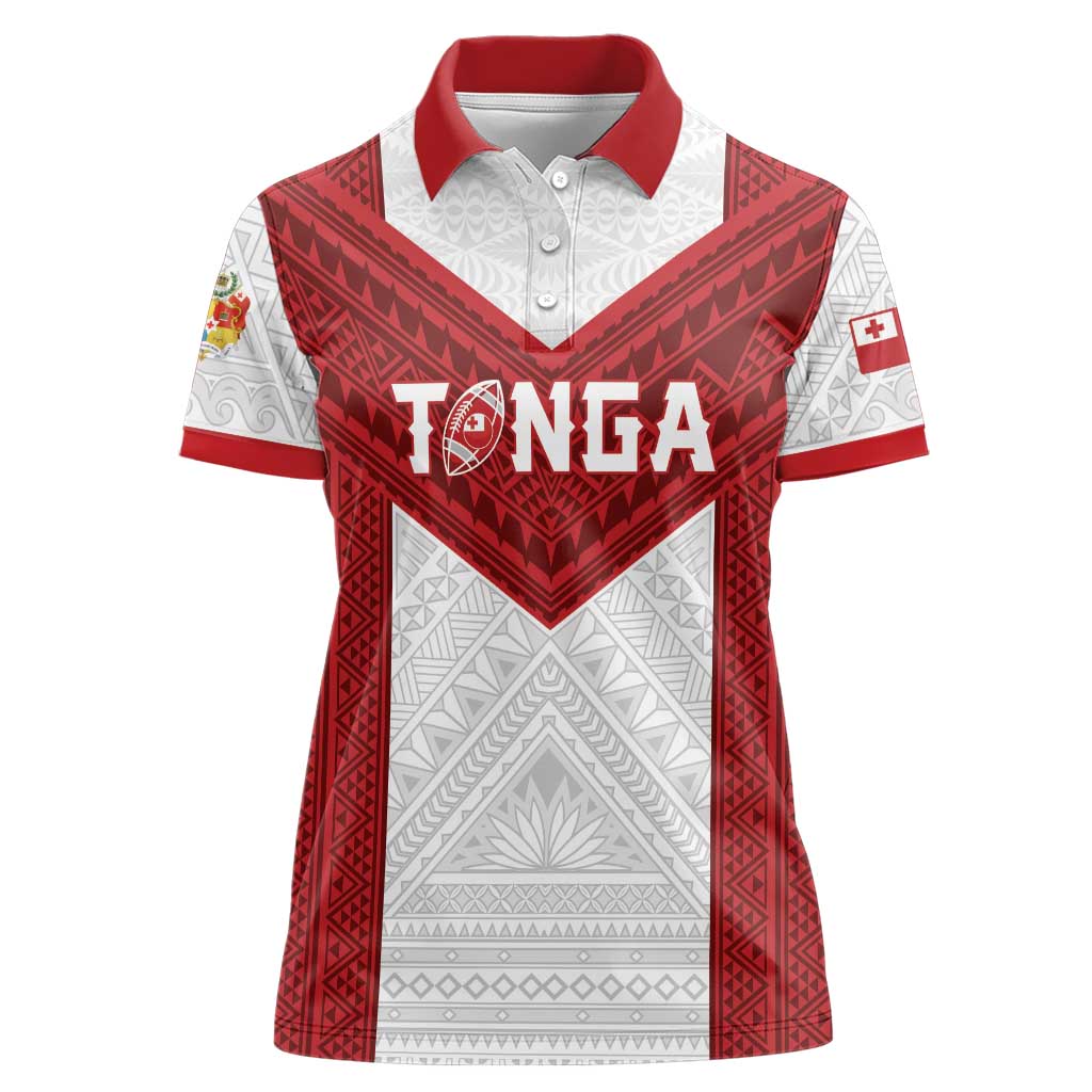 Tonga Rugby Custom Women Polo Shirt Tonga Sea Eagles Go Champions LT01 Female Red - Polynesian Pride