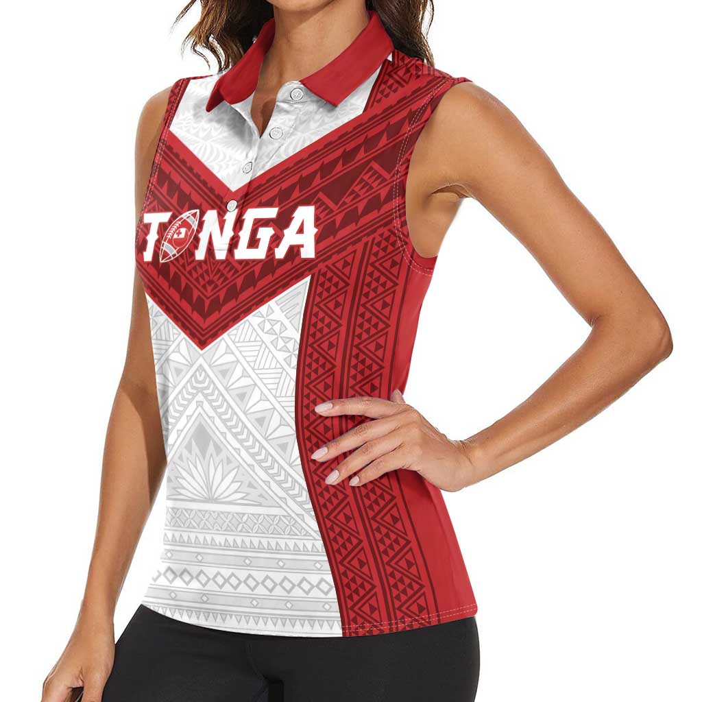 Tonga Rugby Custom Women Sleeveless Polo Shirt Tonga Sea Eagles Go Champions LT01 - Polynesian Pride