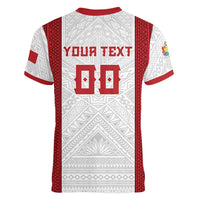 Tonga Rugby Custom Women V-Neck T-Shirt Tonga Sea Eagles Go Champions LT01 - Polynesian Pride