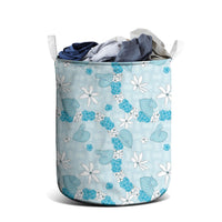 Hawaii Anthurium Tiare Pikake Lei Laundry Basket UliUli Lauhala Art Pattern LT01 - Polynesian Pride