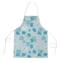 Hawaii Anthurium Tiare Pikake Lei Apron UliUli Lauhala Art Pattern LT01 Blue - Polynesian Pride