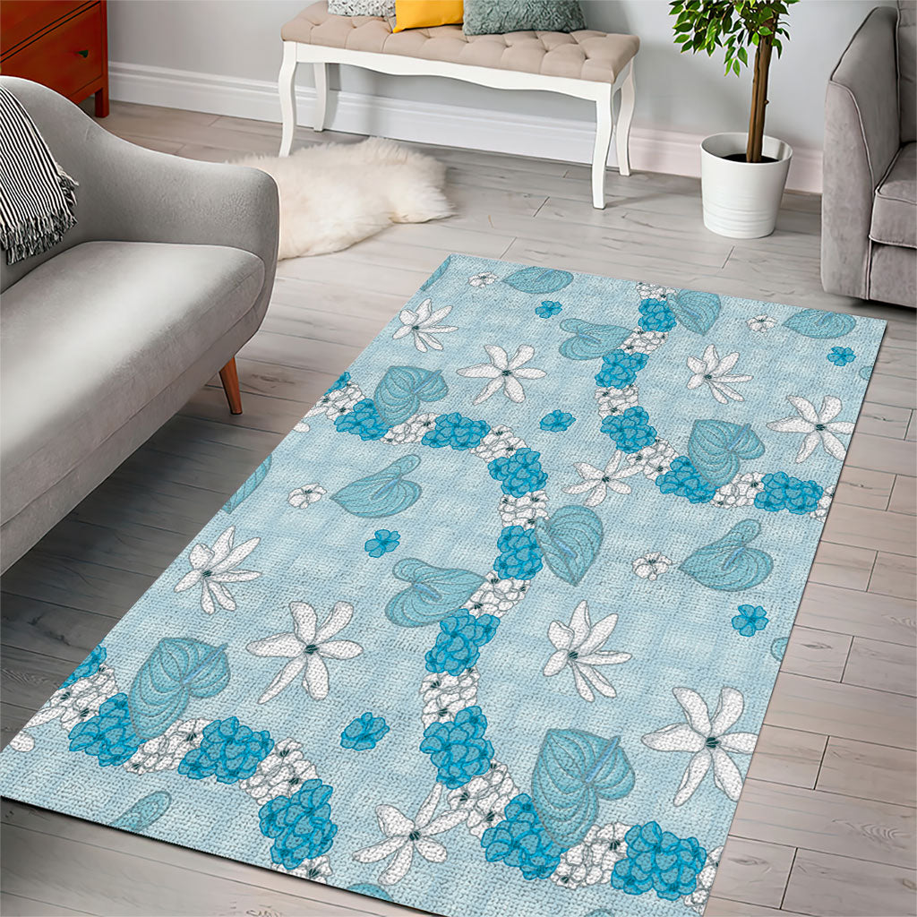 Hawaii Anthurium Tiare Pikake Lei Area Rug UliUli Lauhala Art Pattern LT01 - Polynesian Pride