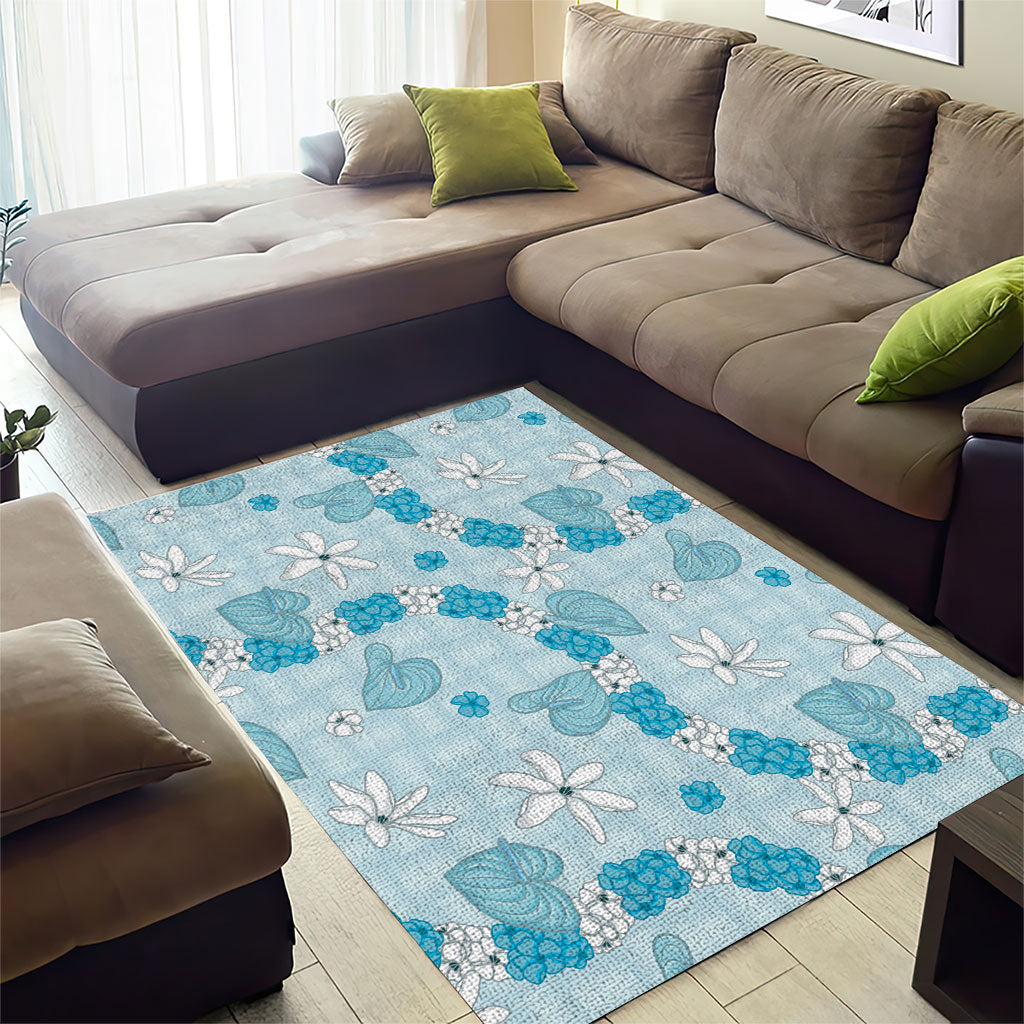 Hawaii Anthurium Tiare Pikake Lei Area Rug UliUli Lauhala Art Pattern LT01 - Polynesian Pride