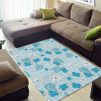 Hawaii Anthurium Tiare Pikake Lei Area Rug UliUli Lauhala Art Pattern LT01 - Polynesian Pride