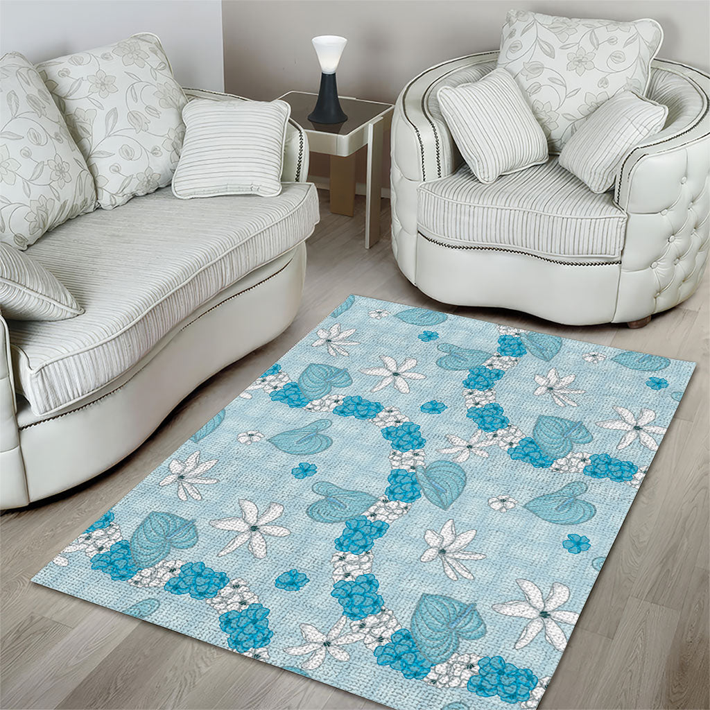 Hawaii Anthurium Tiare Pikake Lei Area Rug UliUli Lauhala Art Pattern LT01 - Polynesian Pride