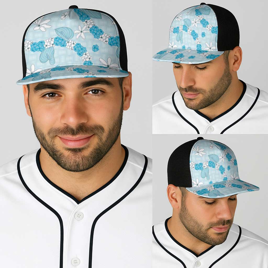 Hawaii Anthurium Tiare Pikake Lei Baseball Net Cap UliUli Lauhala Art Pattern LT01 - Polynesian Pride