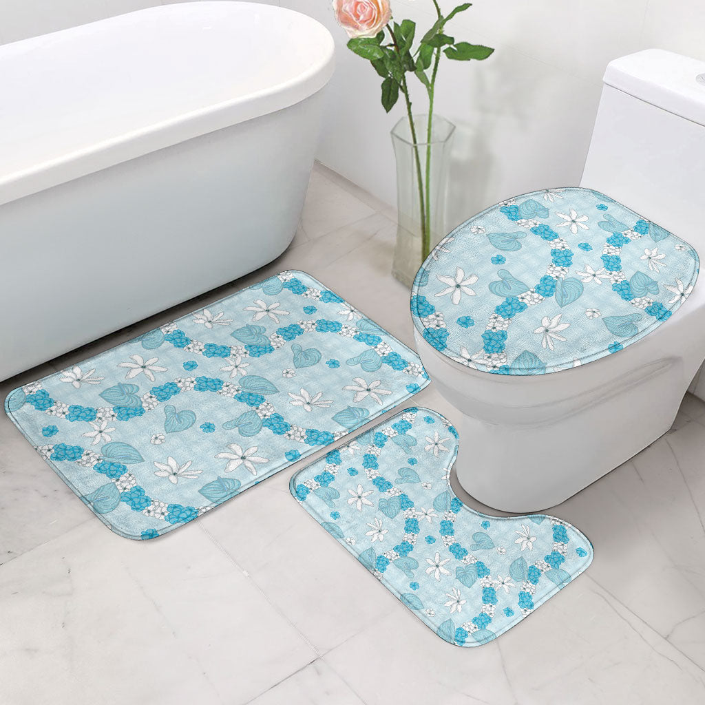 Hawaii Anthurium Tiare Pikake Lei Bathroom Set UliUli Lauhala Art Pattern LT01 - Polynesian Pride