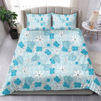 Hawaii Anthurium Tiare Pikake Lei Bedding Set UliUli Lauhala Art Pattern LT01 - Polynesian Pride
