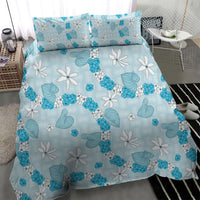 Hawaii Anthurium Tiare Pikake Lei Bedding Set UliUli Lauhala Art Pattern LT01 - Polynesian Pride