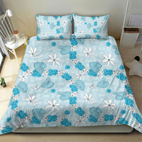 Hawaii Anthurium Tiare Pikake Lei Bedding Set UliUli Lauhala Art Pattern LT01 - Polynesian Pride