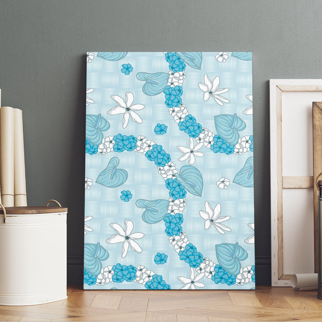 Hawaii Anthurium Tiare Pikake Lei Canvas Wall Art UliUli Lauhala Art Pattern LT01 - Polynesian Pride
