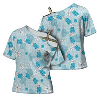 Hawaii Anthurium Tiare Pikake Lei Cross Shoulder Shirt UliUli Lauhala Art Pattern LT01 - Polynesian Pride