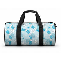Hawaii Anthurium Tiare Pikake Lei Duffle Bag UliUli Lauhala Art Pattern LT01 One size Blue - Polynesian Pride