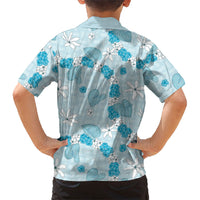 Hawaii Anthurium Tiare Pikake Lei Family Matching Off Shoulder Short Dress and Hawaiian Shirt UliUli Lauhala Art Pattern
