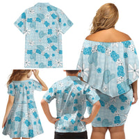 Hawaii Anthurium Tiare Pikake Lei Family Matching Off Shoulder Short Dress and Hawaiian Shirt UliUli Lauhala Art Pattern