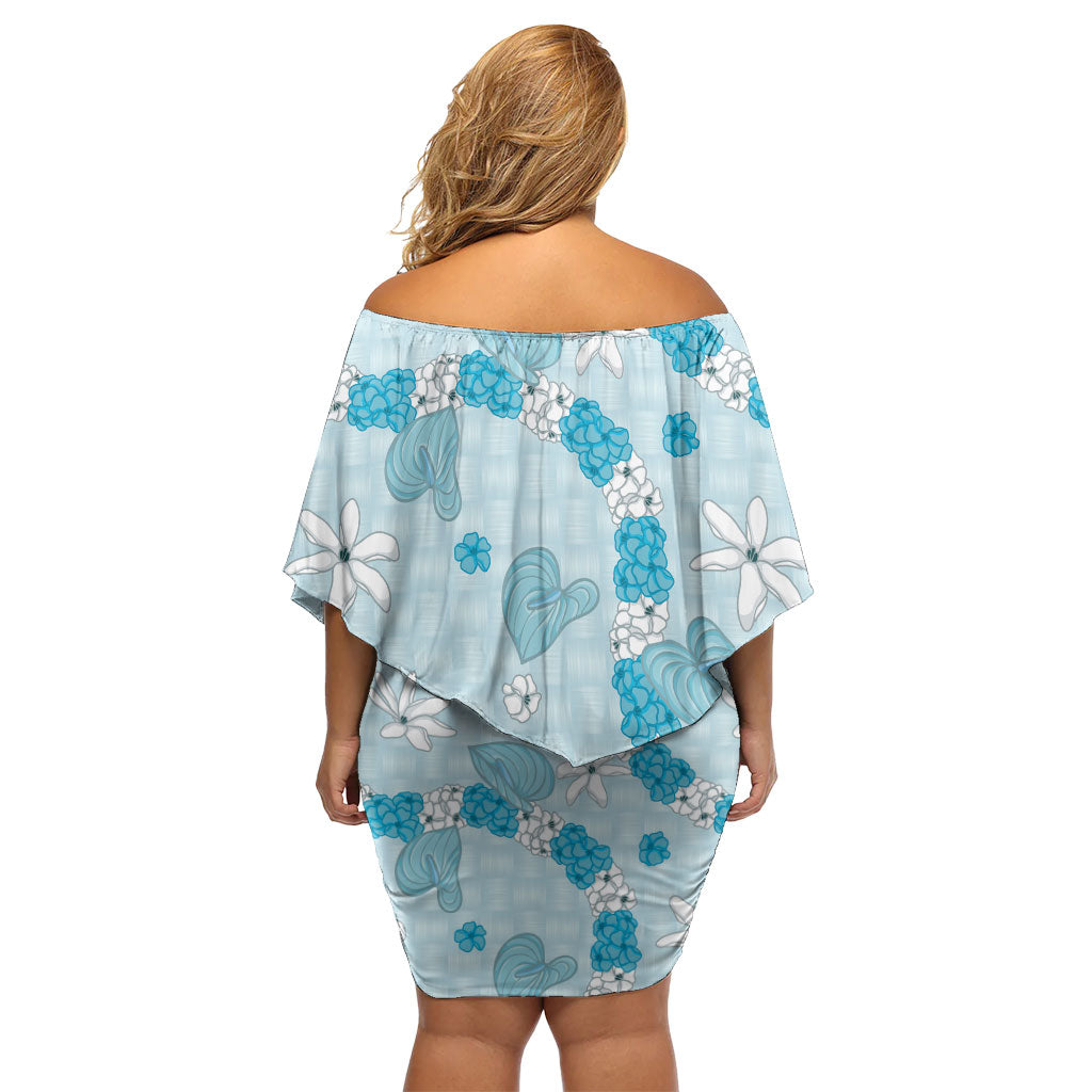 Hawaii Anthurium Tiare Pikake Lei Family Matching Off Shoulder Short Dress and Hawaiian Shirt UliUli Lauhala Art Pattern