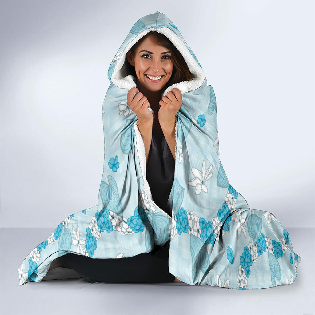 Hawaii Anthurium Tiare Pikake Lei Hooded Blanket UliUli Lauhala Art Pattern LT01 - Polynesian Pride