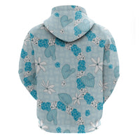 Hawaii Anthurium Tiare Pikake Lei Hoodie UliUli Lauhala Art Pattern