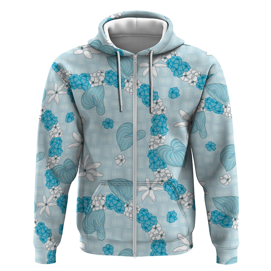Hawaii Anthurium Tiare Pikake Lei Hoodie UliUli Lauhala Art Pattern