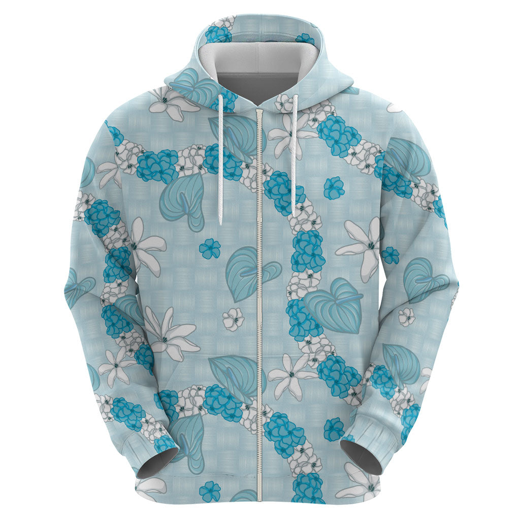 Hawaii Anthurium Tiare Pikake Lei Hoodie UliUli Lauhala Art Pattern