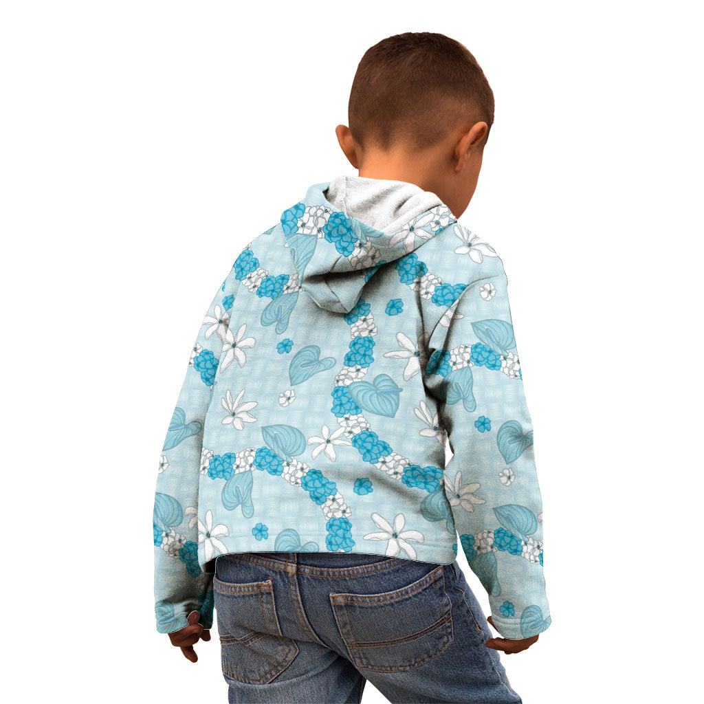 Hawaii Anthurium Tiare Pikake Lei Kid Hoodie UliUli Lauhala Art Pattern LT01 - Polynesian Pride
