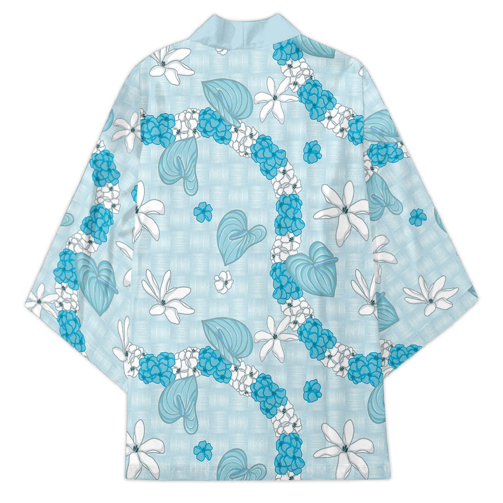 Hawaii Anthurium Tiare Pikake Lei Kimono UliUli Lauhala Art Pattern LT01 - Polynesian Pride
