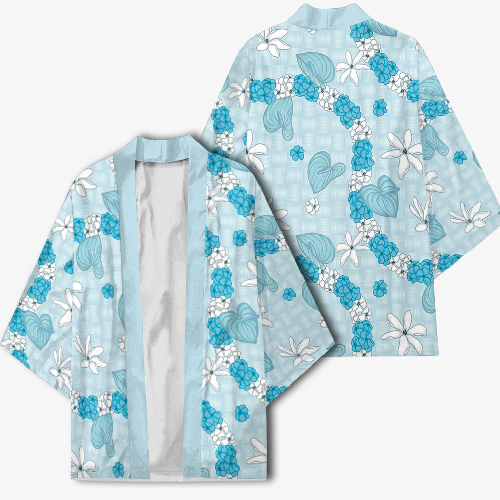 Hawaii Anthurium Tiare Pikake Lei Kimono UliUli Lauhala Art Pattern LT01 - Polynesian Pride