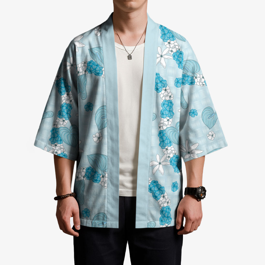 Hawaii Anthurium Tiare Pikake Lei Kimono UliUli Lauhala Art Pattern LT01 - Polynesian Pride