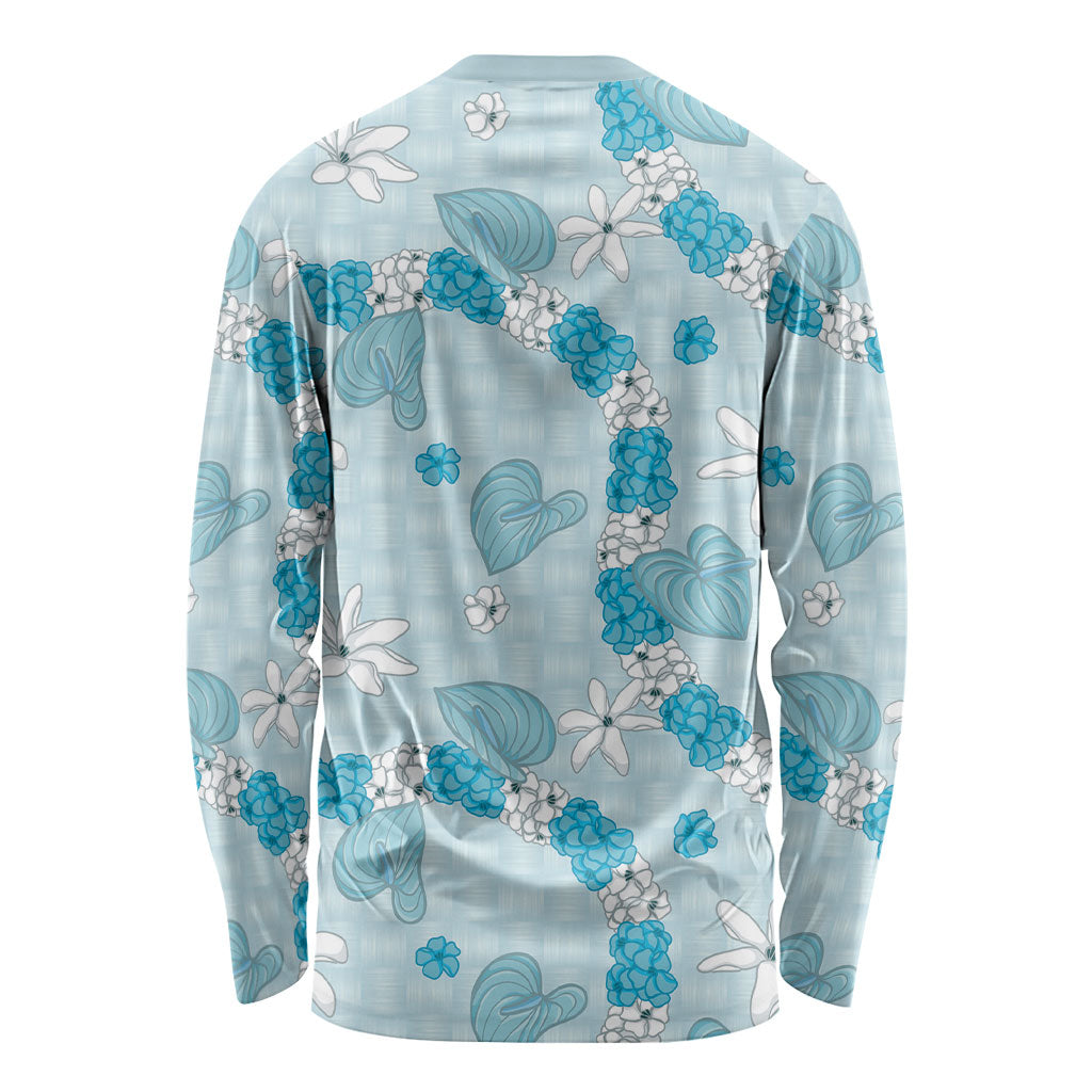 Hawaii Anthurium Tiare Pikake Lei Long Sleeve Shirt UliUli Lauhala Art Pattern LT01 - Polynesian Pride