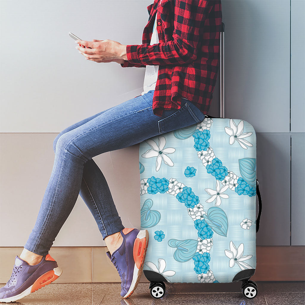 Hawaii Anthurium Tiare Pikake Lei Luggage Cover UliUli Lauhala Art Pattern LT01 - Polynesian Pride