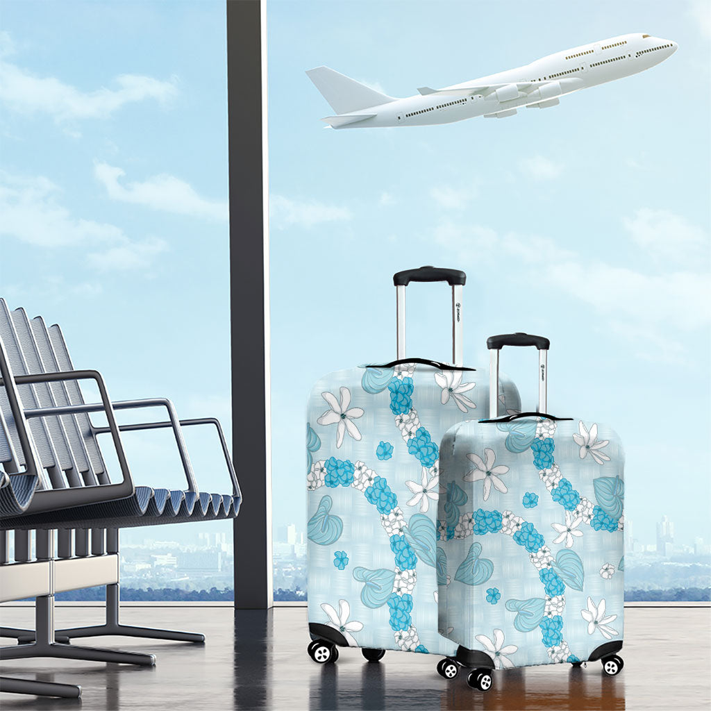 Hawaii Anthurium Tiare Pikake Lei Luggage Cover UliUli Lauhala Art Pattern LT01 - Polynesian Pride