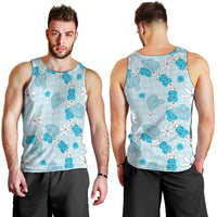 Hawaii Anthurium Tiare Pikake Lei Men Tank Top UliUli Lauhala Art Pattern