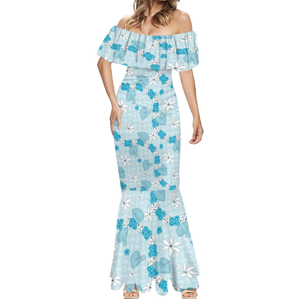 Hawaii Anthurium Tiare Pikake Lei Mermaid Dress UliUli Lauhala Art Pattern LT01 - Polynesian Pride