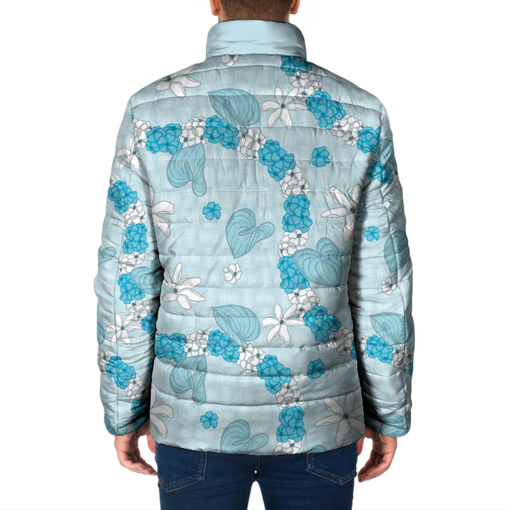 Hawaii Anthurium Tiare Pikake Lei Padded Jacket UliUli Lauhala Art Pattern LT01 - Polynesian Pride