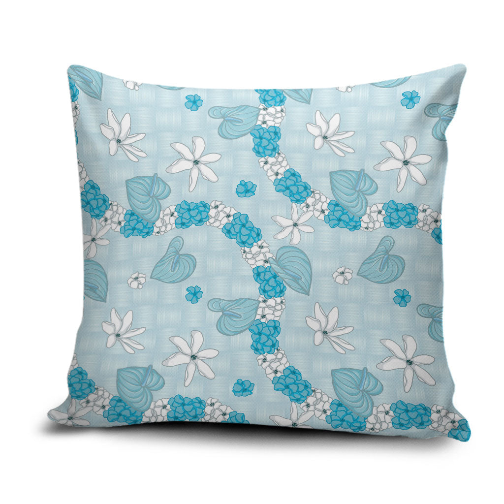 Hawaii Anthurium Tiare Pikake Lei Pillow Cover UliUli Lauhala Art Pattern