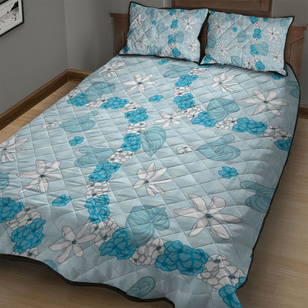 Hawaii Anthurium Tiare Pikake Lei Quilt Bed Set UliUli Lauhala Art Pattern LT01 - Polynesian Pride