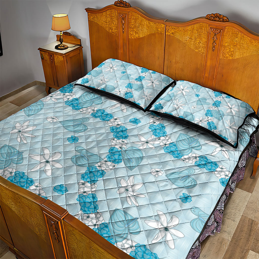 Hawaii Anthurium Tiare Pikake Lei Quilt Bed Set UliUli Lauhala Art Pattern LT01 - Polynesian Pride